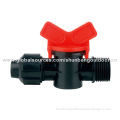 Hose connector with on/off valve, used for drip watering irrigation